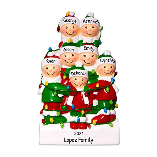 Family of 3 Personalized Tangled in Lights Family Christmas Ornament Family of 3 Personalized Tangled in Lights Family Christmas Ornament